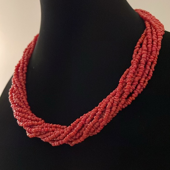 Vintage Silpada natural coral and 925 sterling silver 16” seed bead necklace - Picture 4 of 6